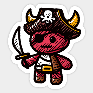 Doodle Stuffed Toy Devil Pirate Sticker